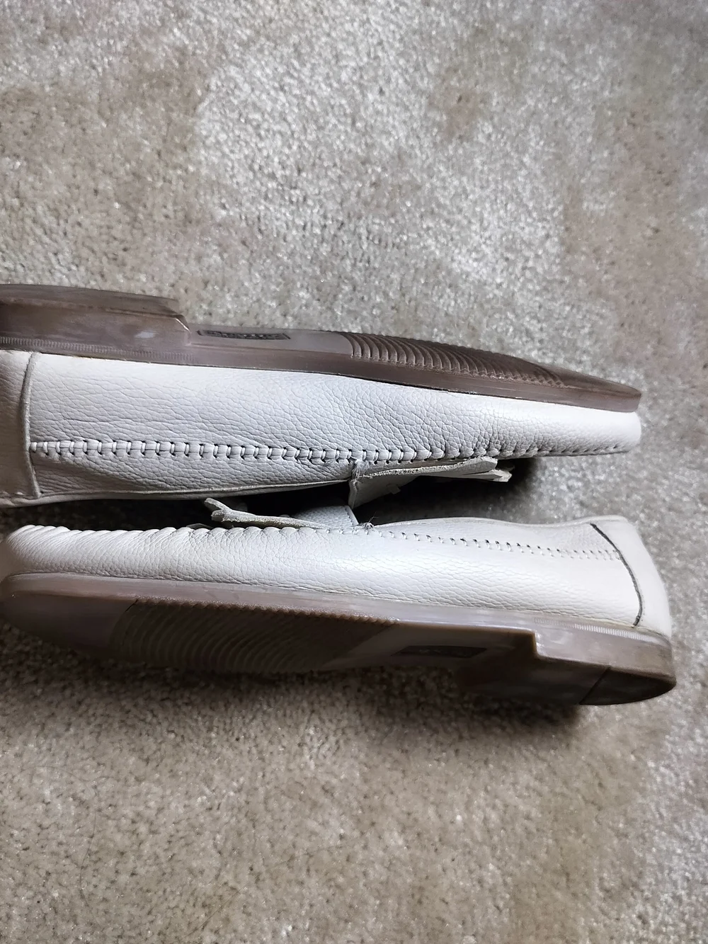 Dexter Tassel Fringe Slip-On Loafers in Light Beige